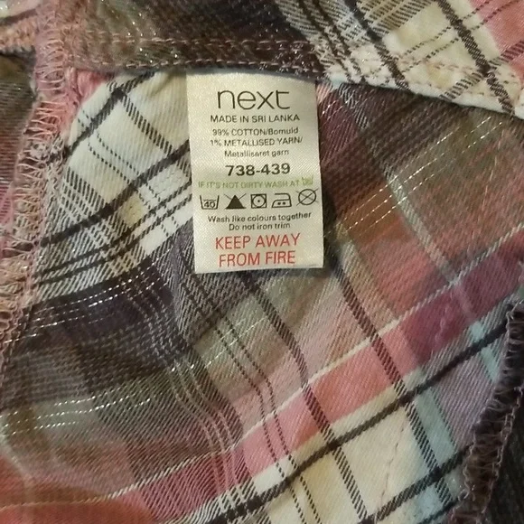 Next pink metallic button down blouse girls size 10 years - Picture 7 of 7